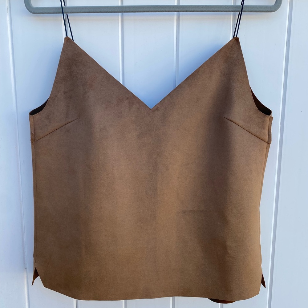 OAK + FORT Brown Suede Top